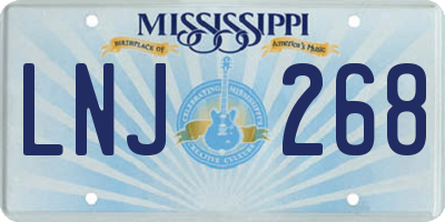 MS license plate LNJ268