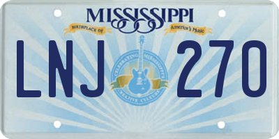 MS license plate LNJ270