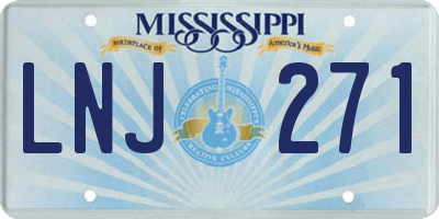 MS license plate LNJ271