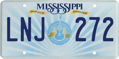 MS license plate LNJ272