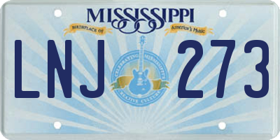 MS license plate LNJ273