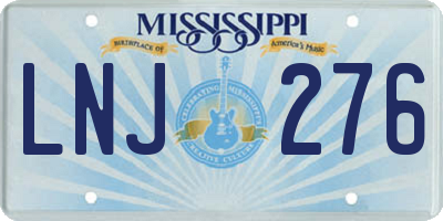 MS license plate LNJ276