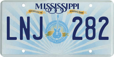 MS license plate LNJ282