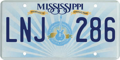 MS license plate LNJ286