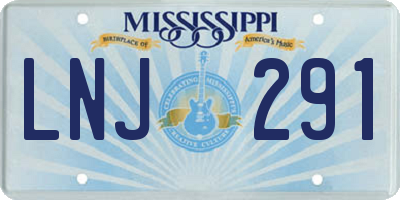 MS license plate LNJ291