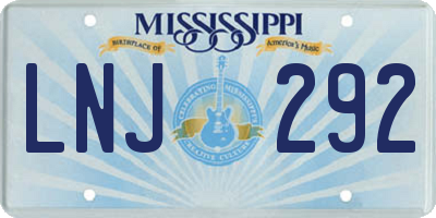 MS license plate LNJ292