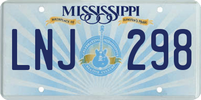 MS license plate LNJ298