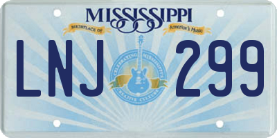 MS license plate LNJ299