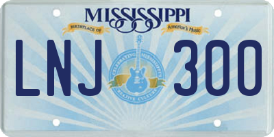 MS license plate LNJ300