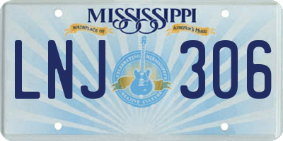 MS license plate LNJ306