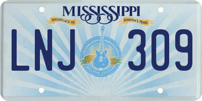 MS license plate LNJ309