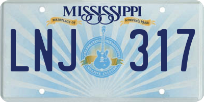 MS license plate LNJ317