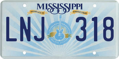 MS license plate LNJ318