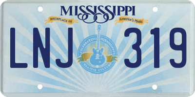 MS license plate LNJ319