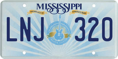 MS license plate LNJ320