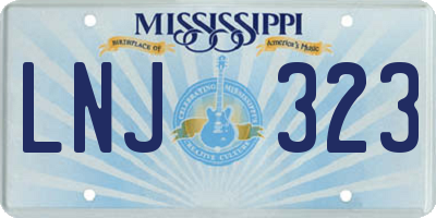 MS license plate LNJ323