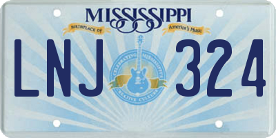 MS license plate LNJ324