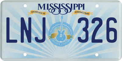 MS license plate LNJ326