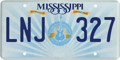 MS license plate LNJ327