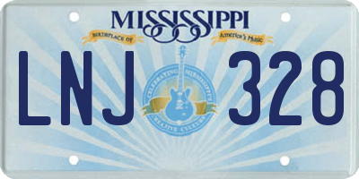 MS license plate LNJ328
