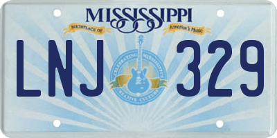MS license plate LNJ329
