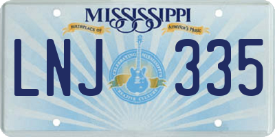 MS license plate LNJ335