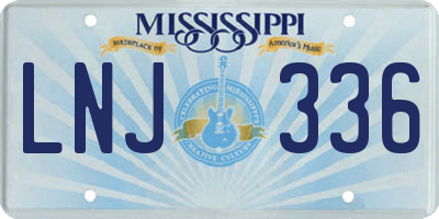 MS license plate LNJ336