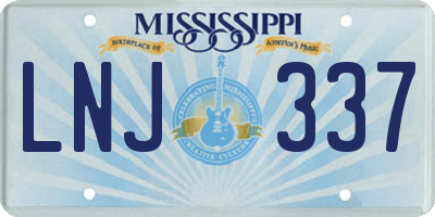 MS license plate LNJ337