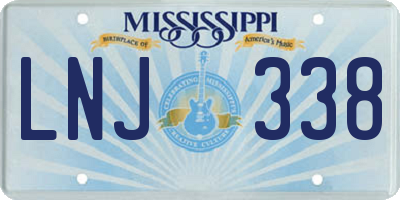 MS license plate LNJ338