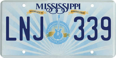 MS license plate LNJ339