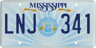 MS license plate LNJ341
