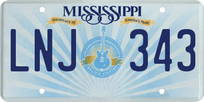 MS license plate LNJ343