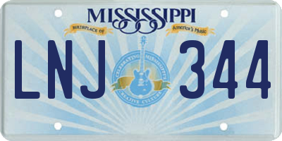 MS license plate LNJ344