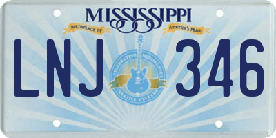 MS license plate LNJ346