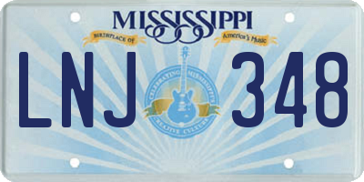 MS license plate LNJ348