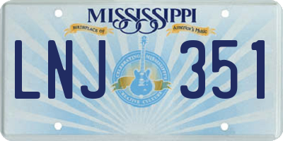 MS license plate LNJ351