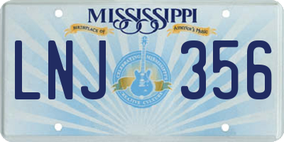 MS license plate LNJ356