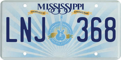MS license plate LNJ368