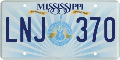 MS license plate LNJ370
