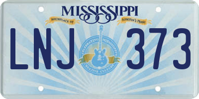MS license plate LNJ373