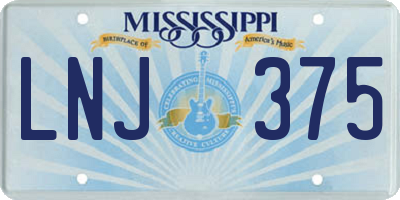 MS license plate LNJ375