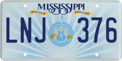MS license plate LNJ376