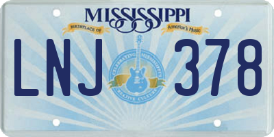 MS license plate LNJ378