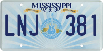 MS license plate LNJ381
