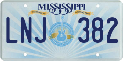 MS license plate LNJ382