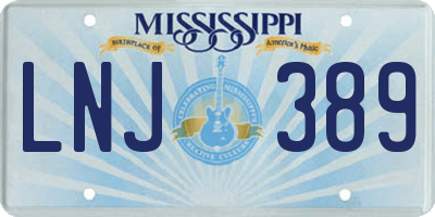 MS license plate LNJ389