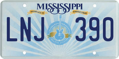 MS license plate LNJ390