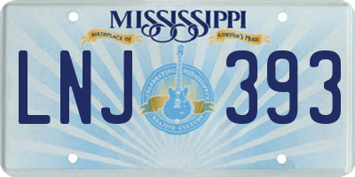 MS license plate LNJ393
