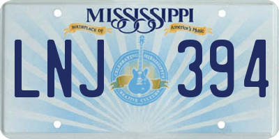 MS license plate LNJ394