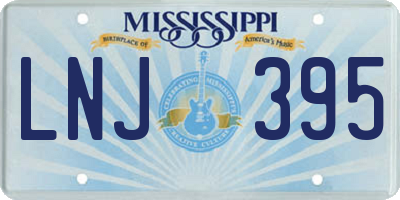 MS license plate LNJ395